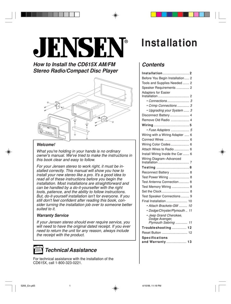 Jensen CD615X User manual Jensen CD615X User manual