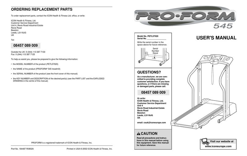 Pro-Form PETL57020 User manual