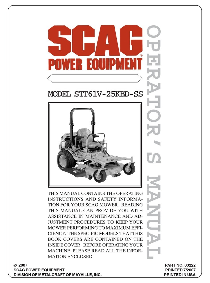 Scag Power Equipment Turf Tiger STT61V-25KBD-SS Operator's manual