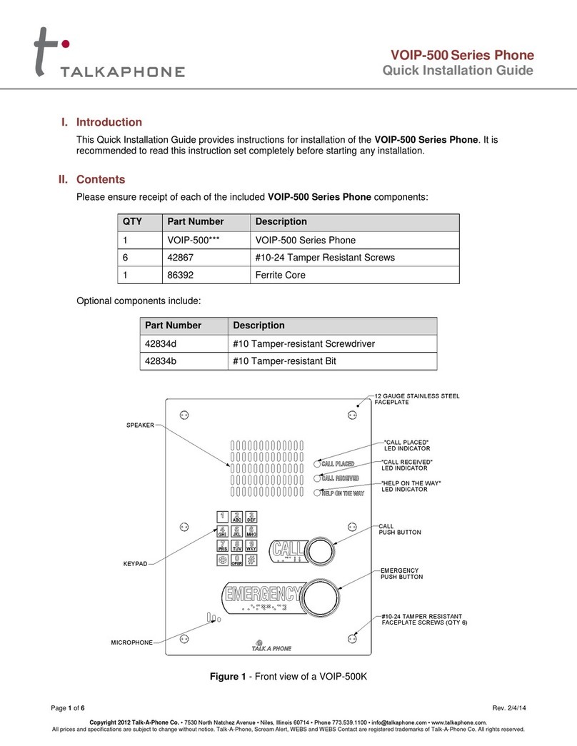 Talkaphone VOIP-500 Series installation guide