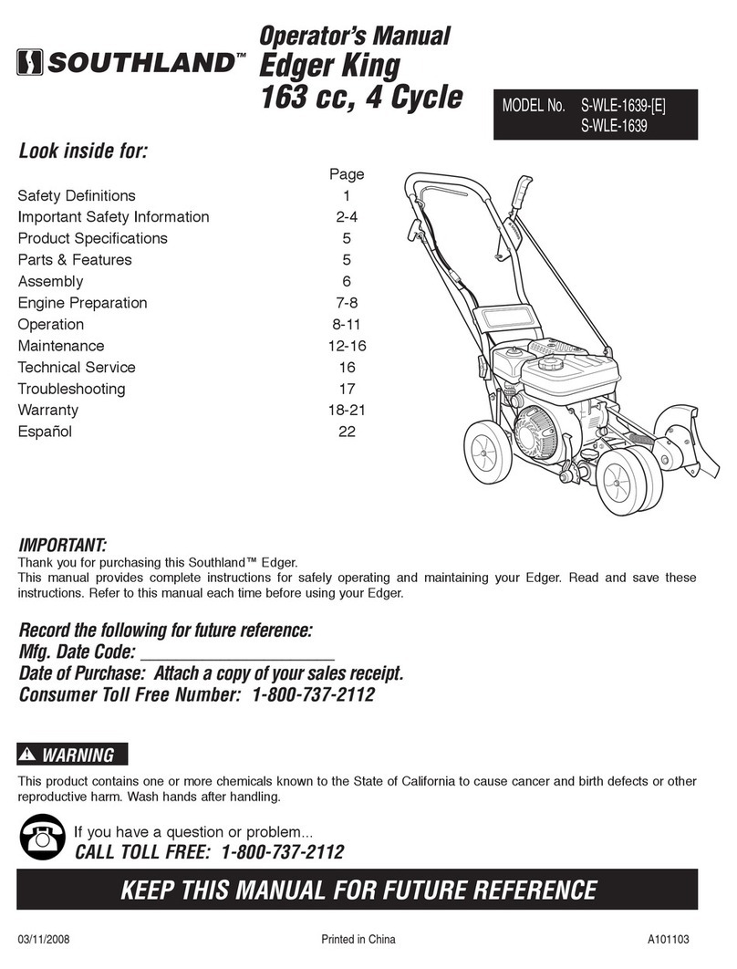 Southland Edger King S-WLE-1639-E Operator's manual