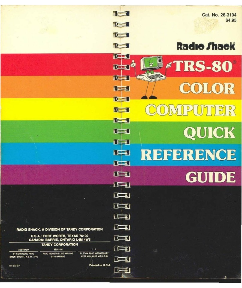 Radio Shack TRS-80 User manual