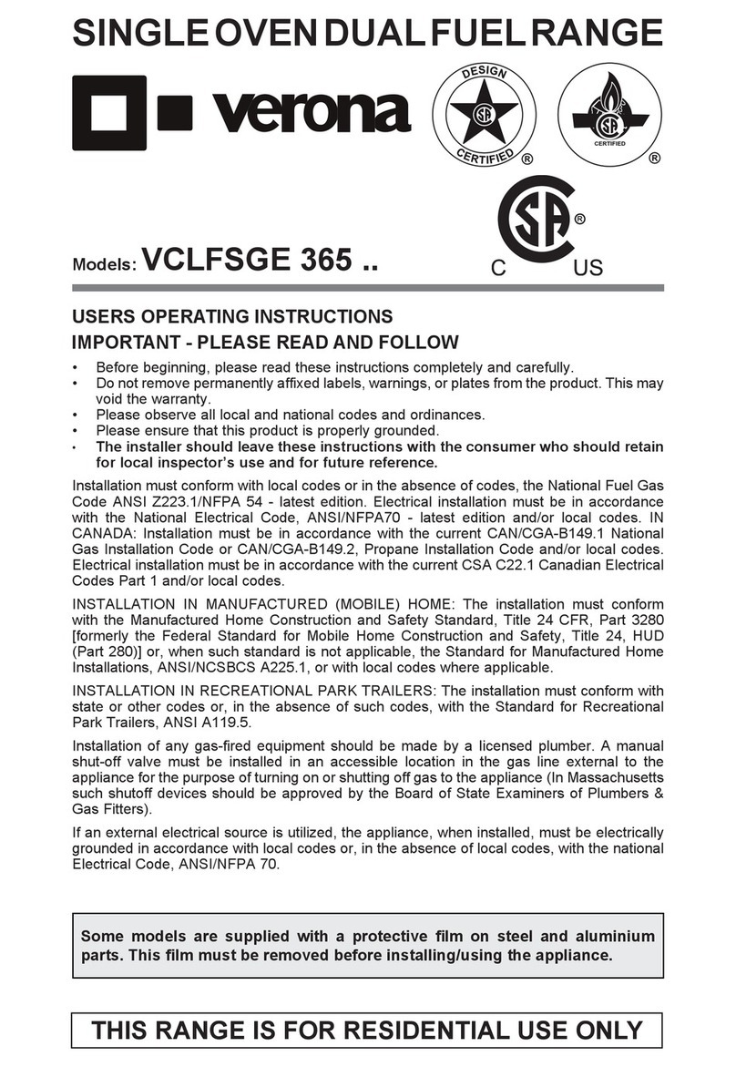 Verona VCLFSGE 365 Series User operating instructions