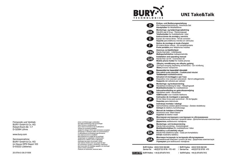 BURY UNI Take&Talk Installation and operating manual