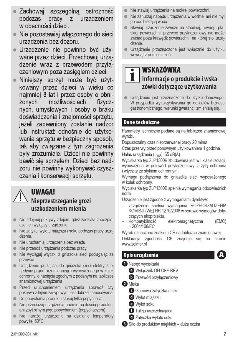 Zelmer jp1300 user manual