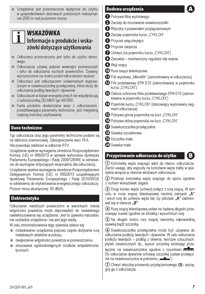 Zelmer zvc231 manual