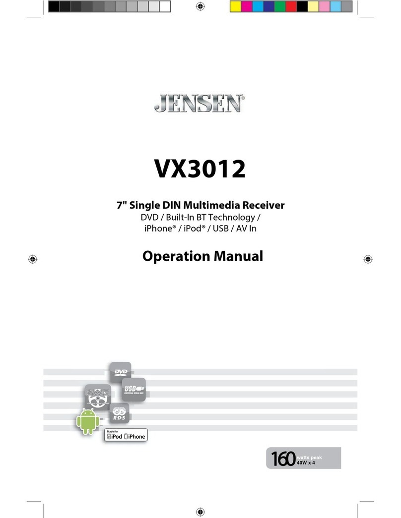 Jensen VX3012 Operation manual