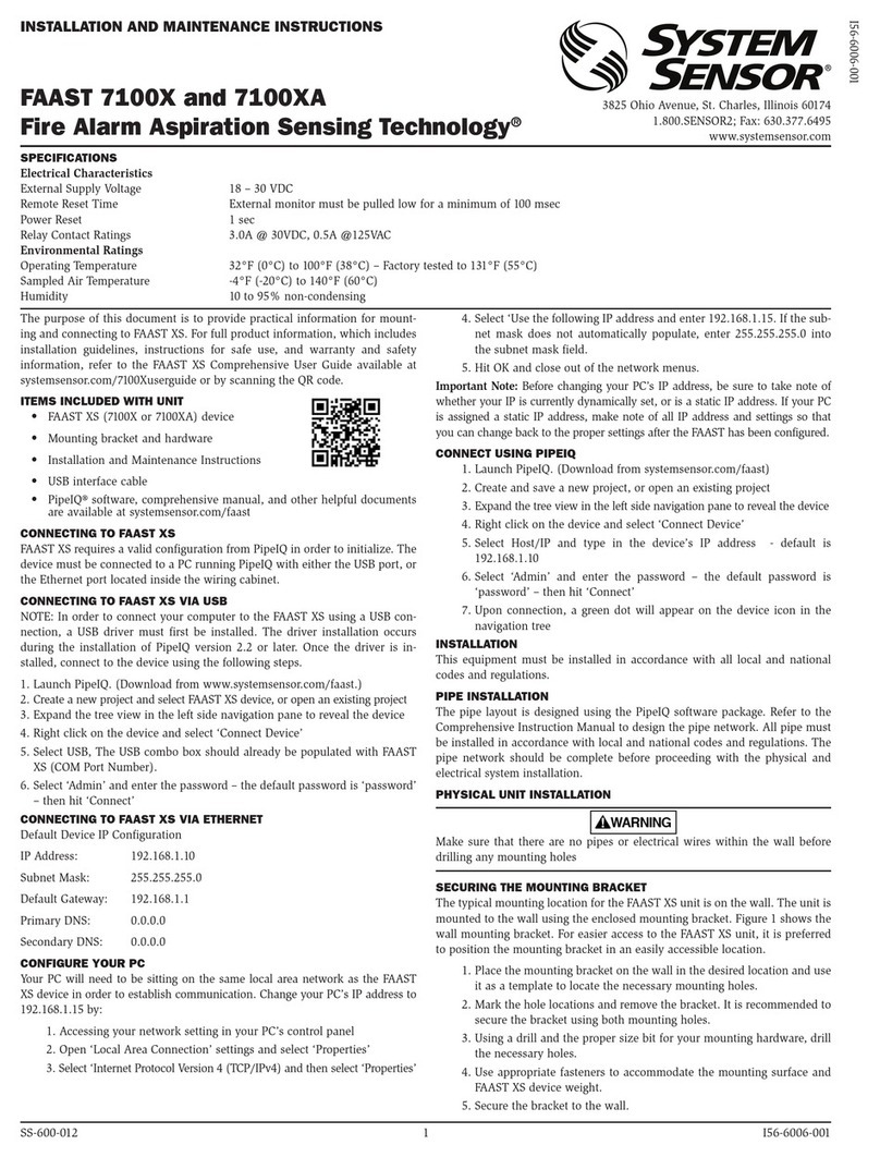 System Sensor FAAST 7100X User manual