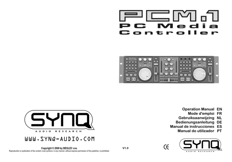SYNQ AUDIO RESEARCH pcm-1 Operation manual