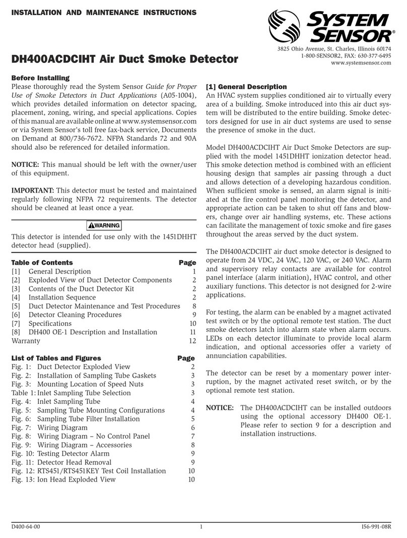 System Sensor DH400ACDCIHT Installation and maintenance instructions
