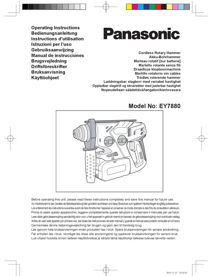 Panasonic EY7880 - 28.8V ROTARY HAMMER operating instructions