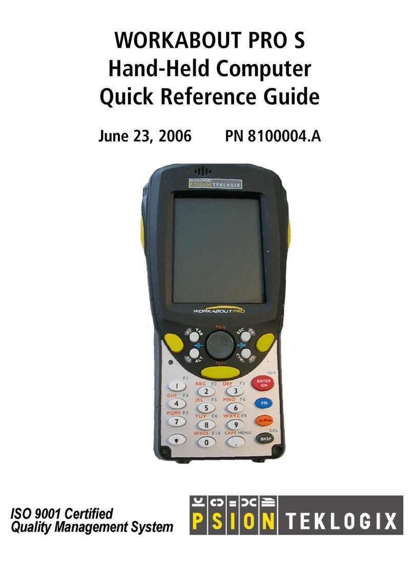 Psion WORKABOUT PRO S Quick reference guide