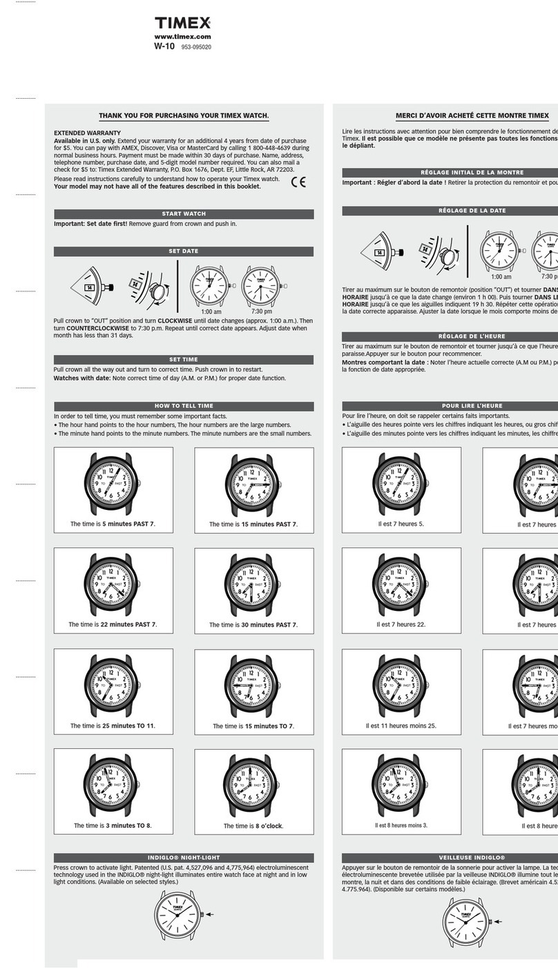 Timex W-10 User manual
