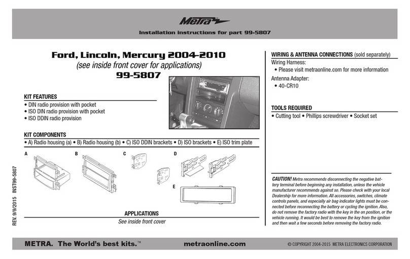 Metra Electronics 99-5807 installation instructions