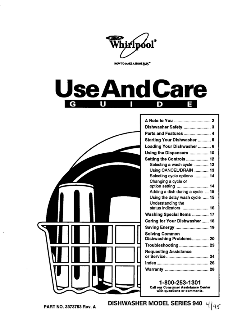 Whirlpool DU920PWKQ0 Use and care guide