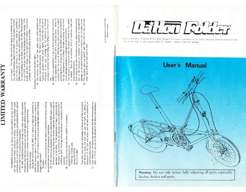 DAHON Folder 1987 User manual DAHON Folder 1987 User manual