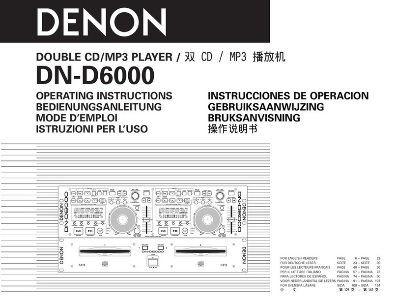 Denon DND6000 - Dual DJ CD Player User manual Denon DND6000 - Dual DJ CD Player User manual