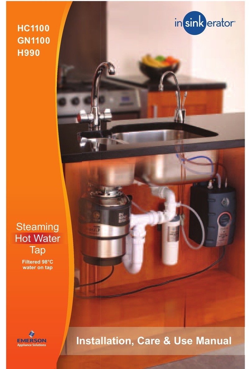 Emerson in sink erator HC1100 Installation manual