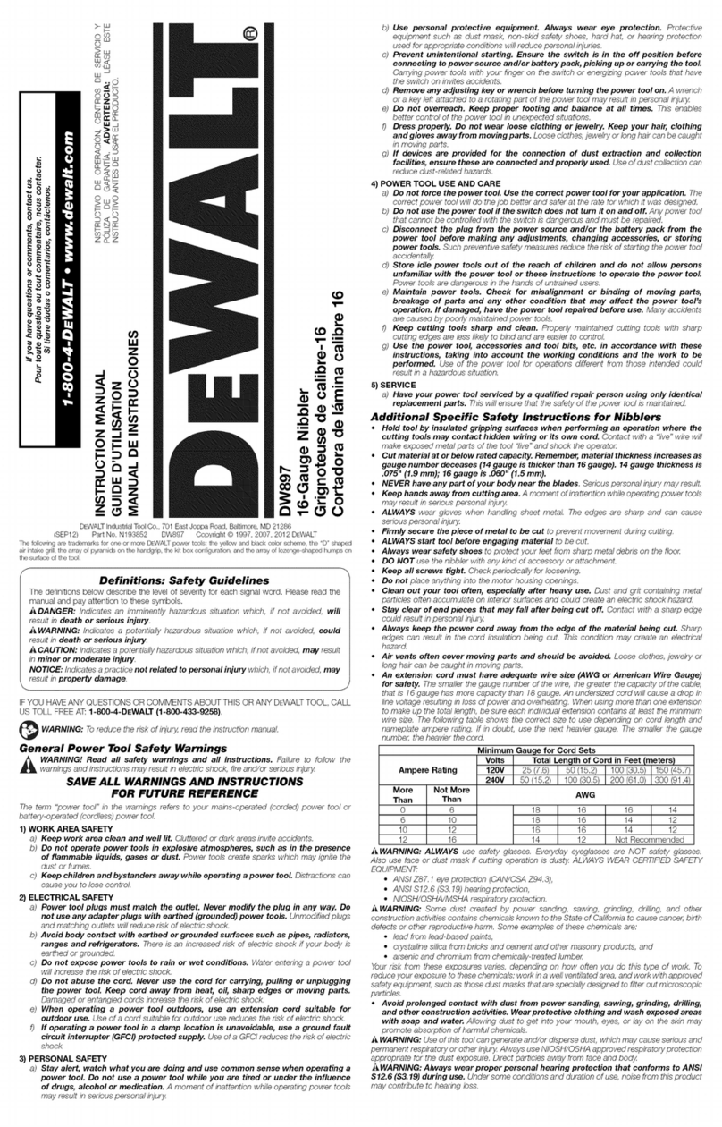 DeWalt DW897 User manual