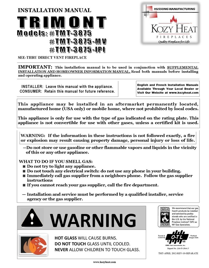kozy heat TMT-3875 User manual