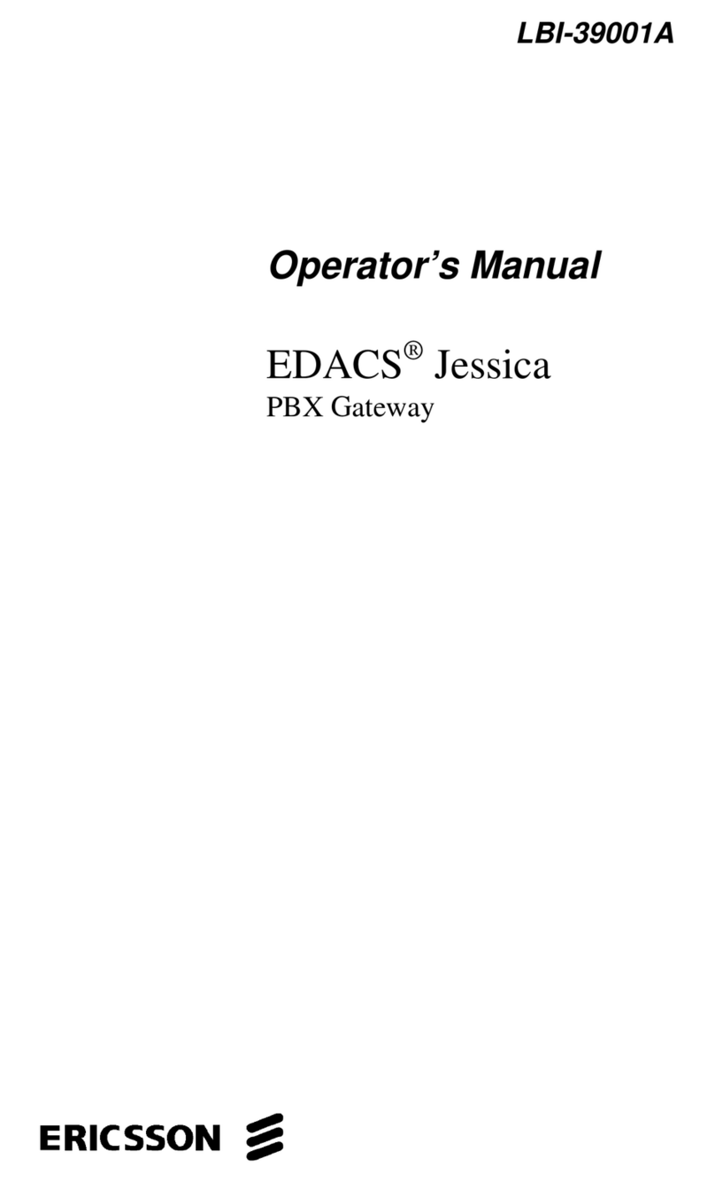 Ericsson EDACS Jessica User manual Ericsson EDACS Jessica User manual