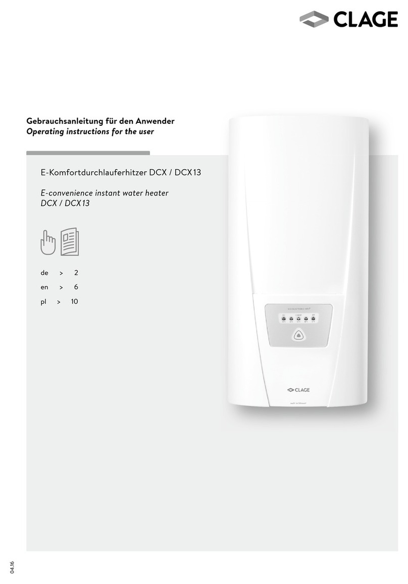 clage DCX13 ELECTRONIC MPS Operating instructions for the user