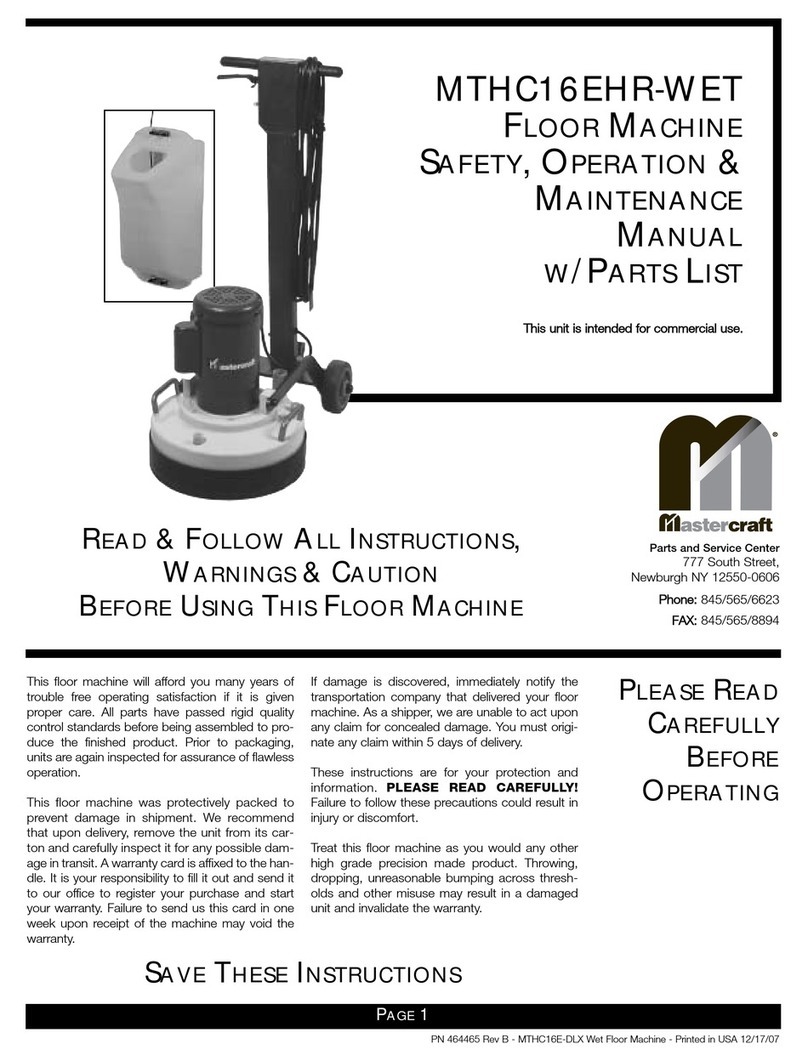 MasterCraft MTHC16EHR-WET Operation & maintenance manual