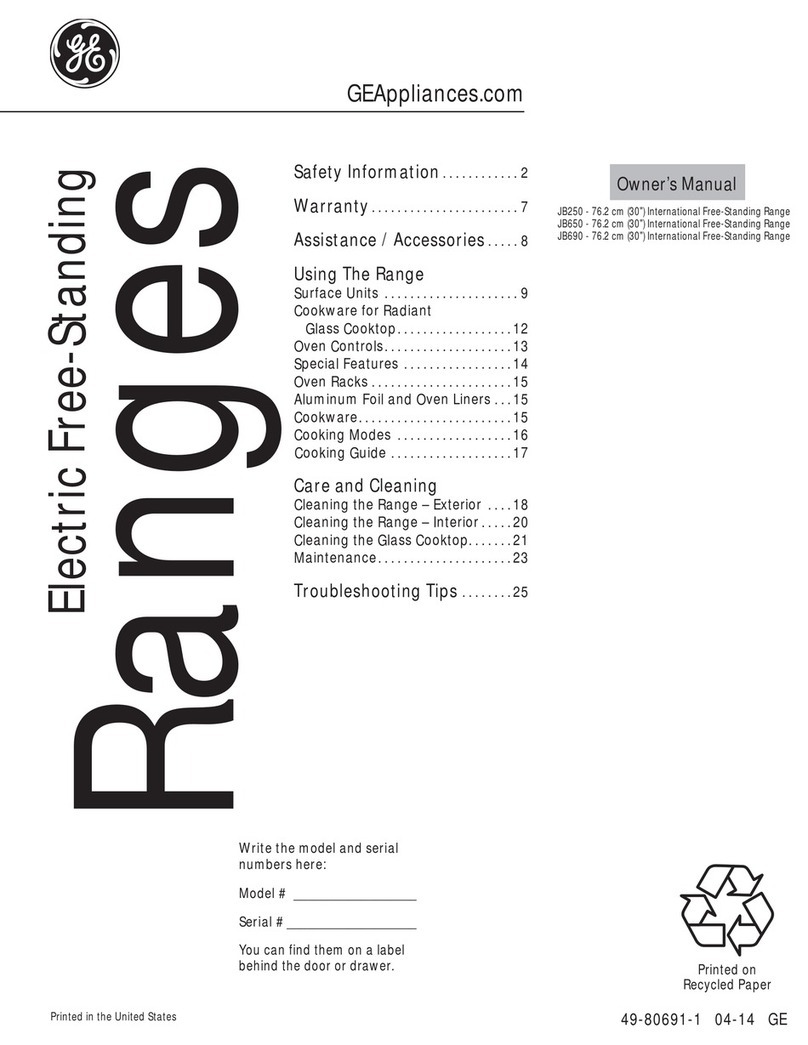 GE JB650 owner's manual