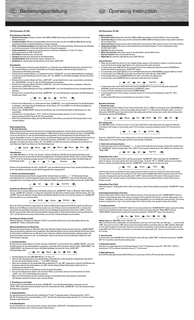 Hama 00075292 "TC-100" operating instructions