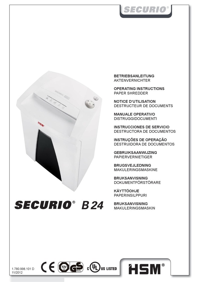 HSM Securio B24 operating instructions