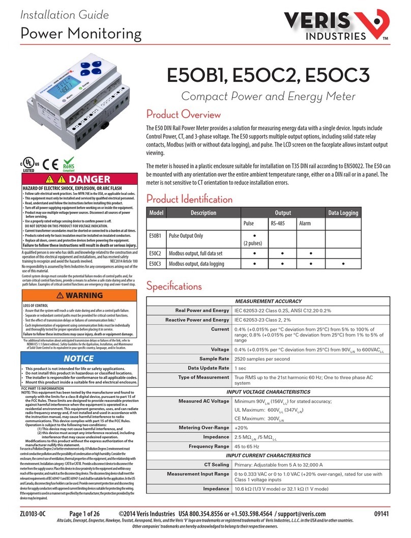 Veris E50B1 User manual Veris E50B1 User manual