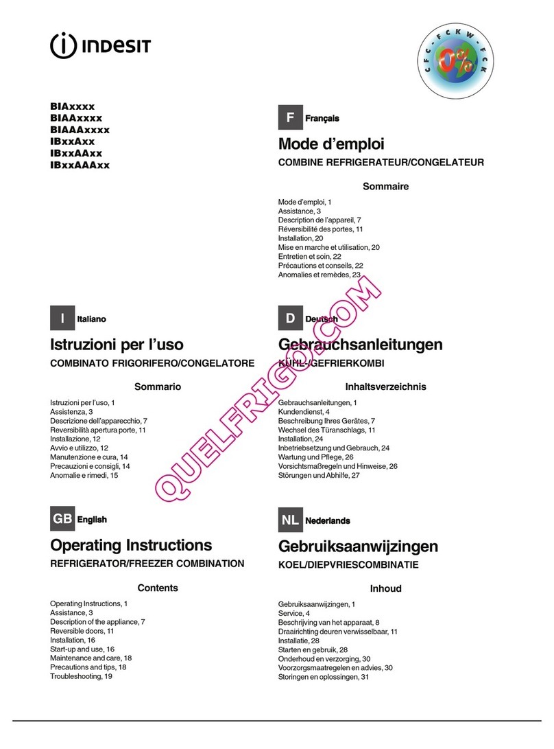 Indesit BIA series operating instructions