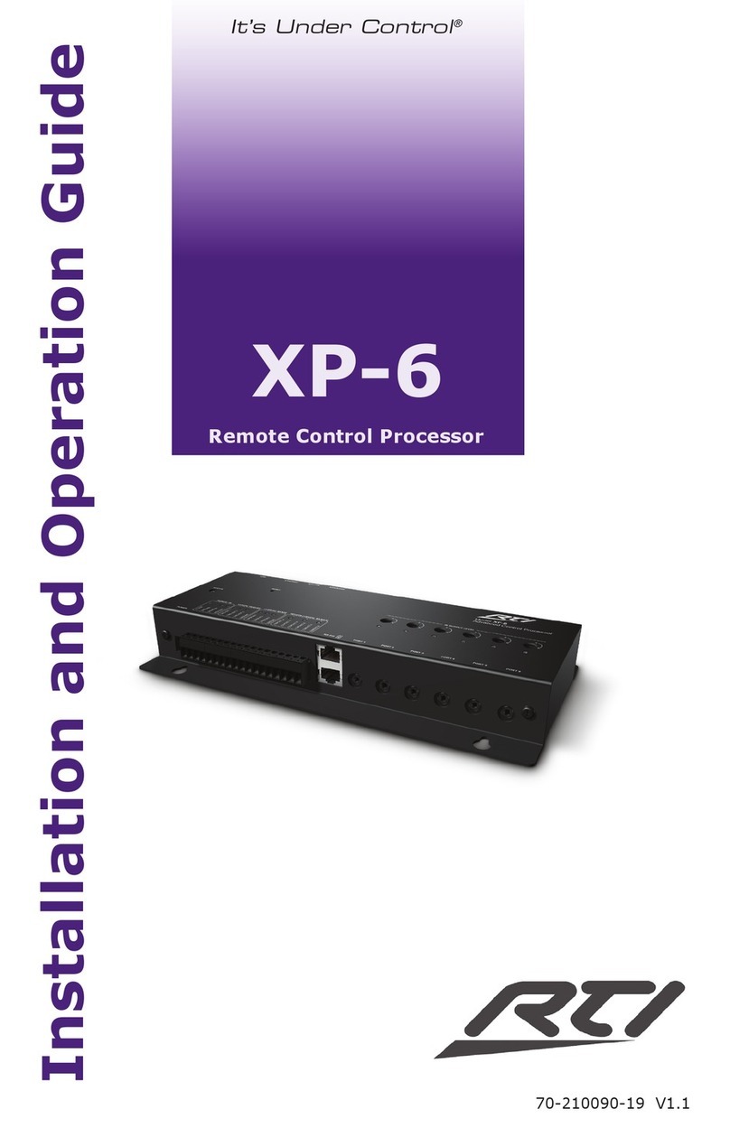 RTI XP-6 Installation and operation guide