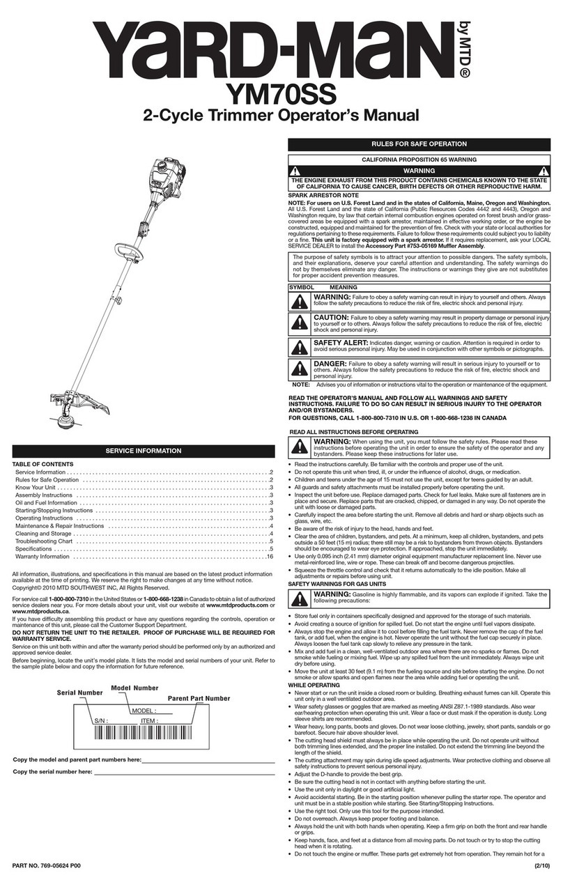 Yard-Man YM70SS User manual