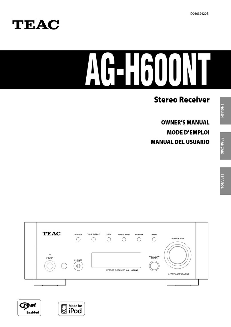Teac AG-H600NT owner's manual