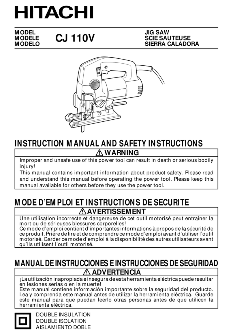Hitachi CJ 110V Instruction manual and safety instructions Hitachi CJ 110V Instruction manual and safety instructions