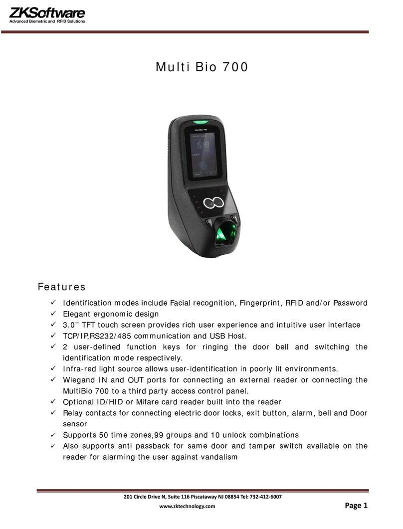 Zksoftware Multi Bio 700 manual