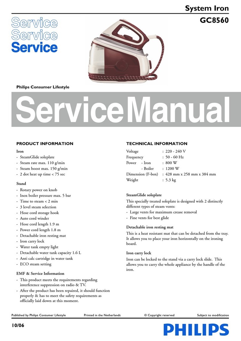 Philips ComfortCare GC8560 Service manual