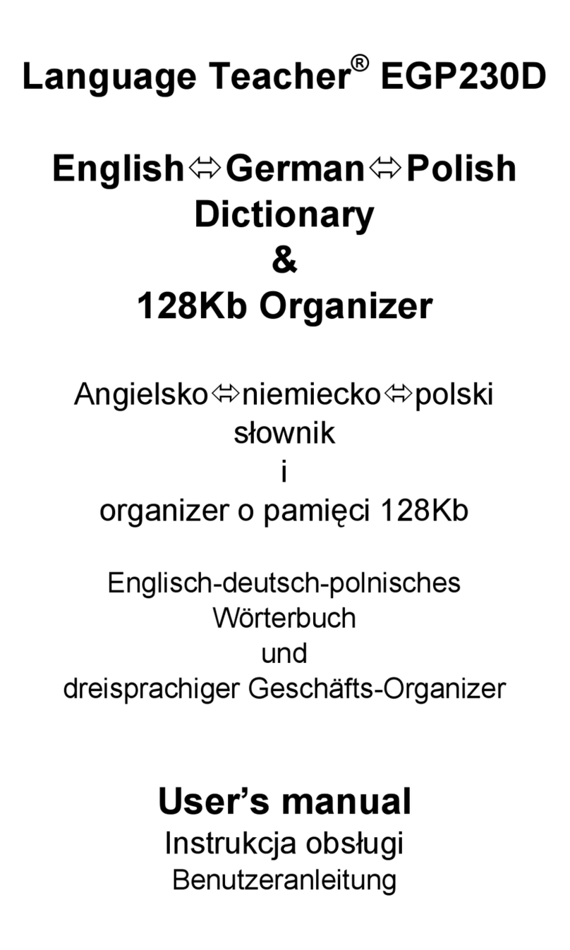 Ectaco Language Teacher EGP230D user manual