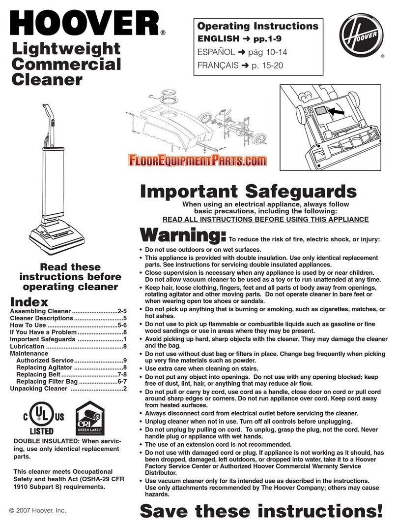 Hoover Soft Guard C1404 operating instructions