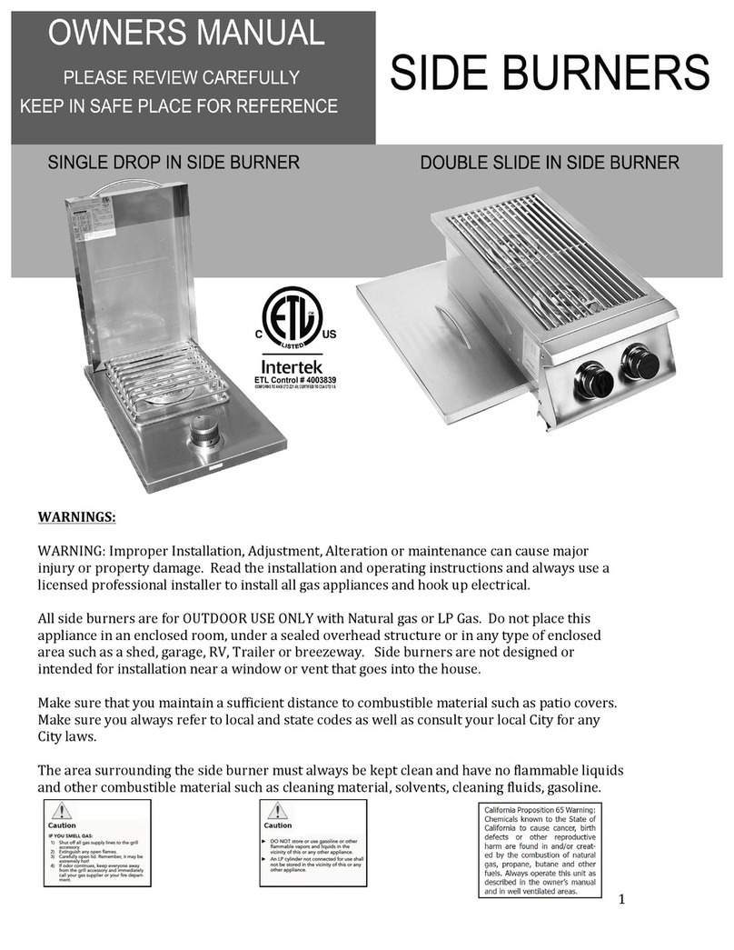 Summerset Professional Grills SIZSB2 owner's manual