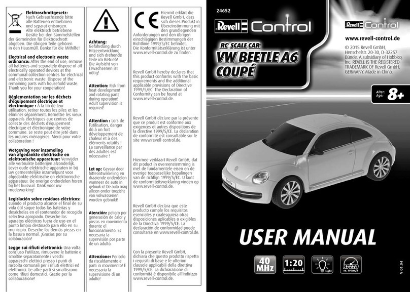 REVELL VW Beetle A6 Coupe user manual