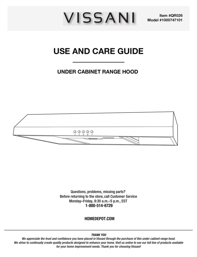 Vissani QR026 Use and care guide