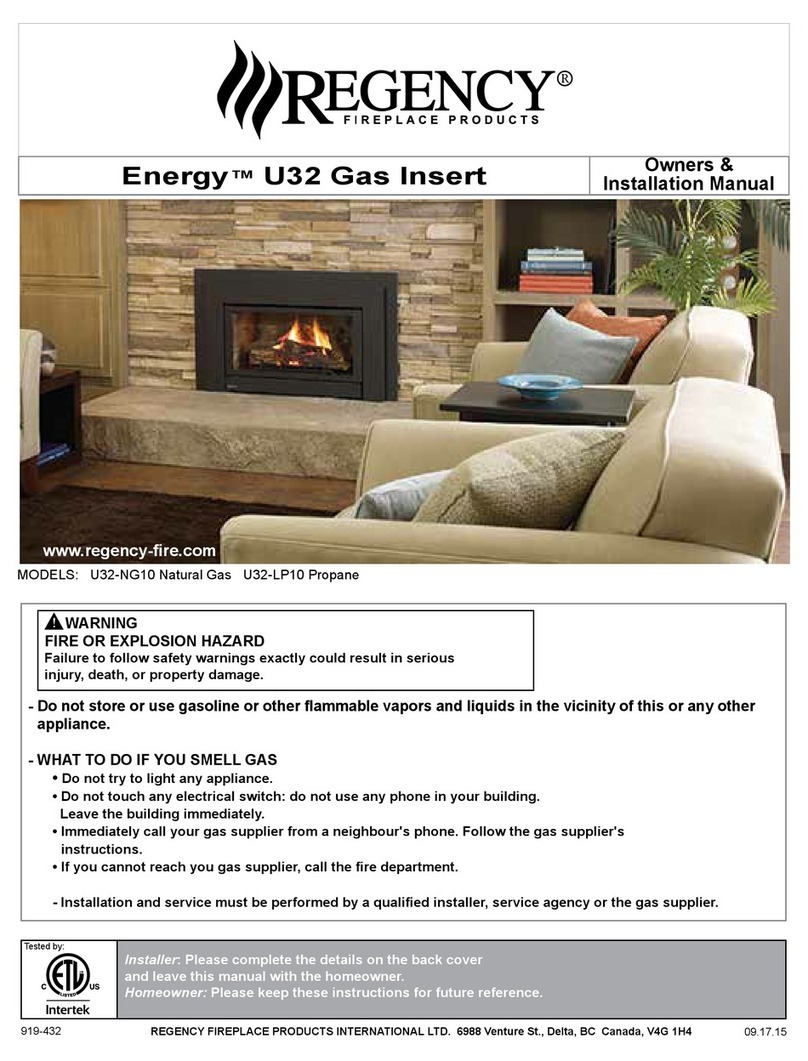 Regency Energy U32-NG10 Owners & installation manual