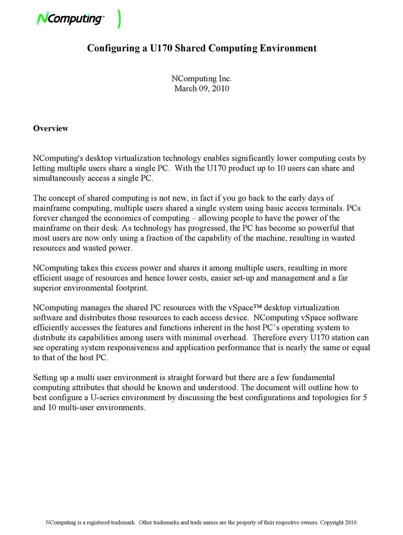 NComputing VSPACE U170 User manual
