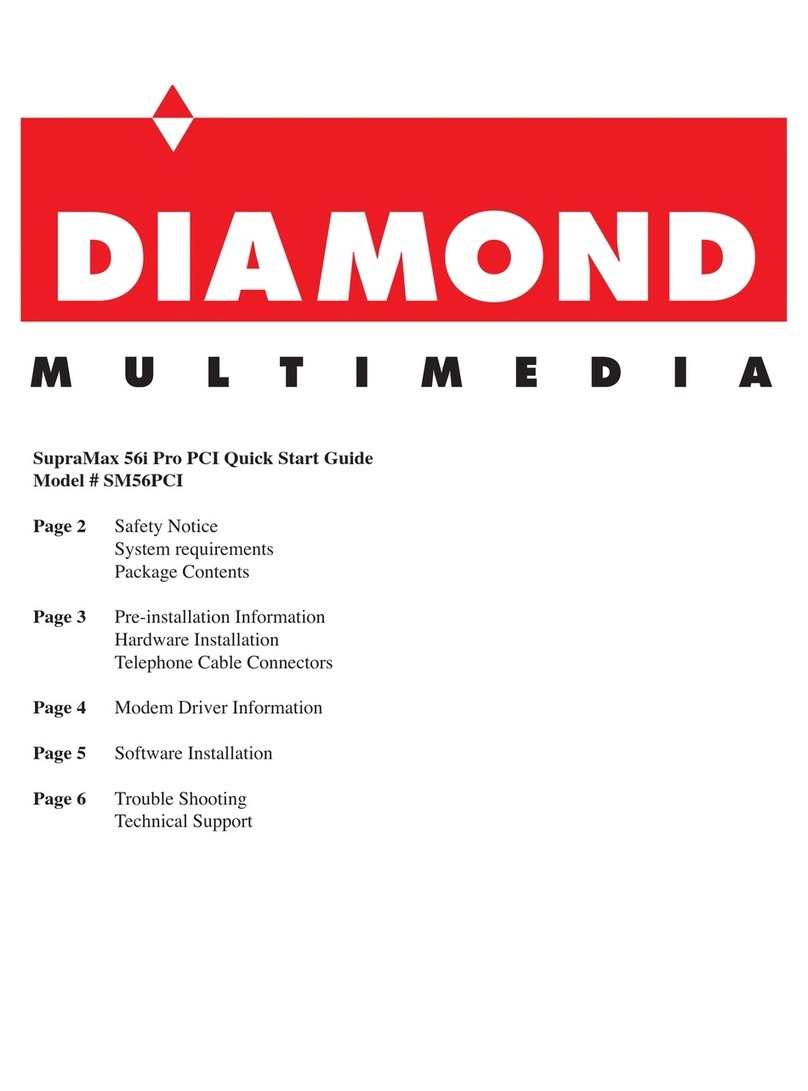 Diamond Multimedia SM56PCI quick start guide
