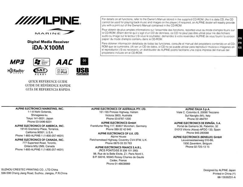 Alpine Marine iDA-X100M User manual