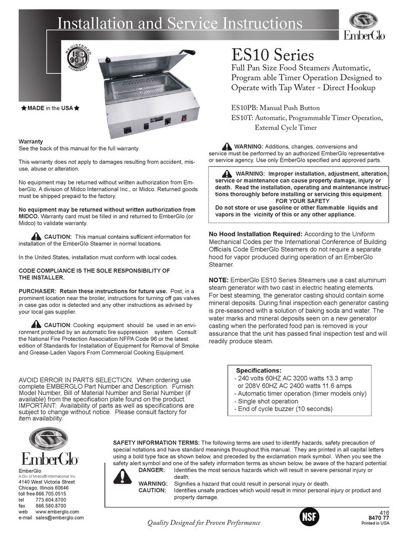 EmberGlo ES10PB Installation and service instructions
