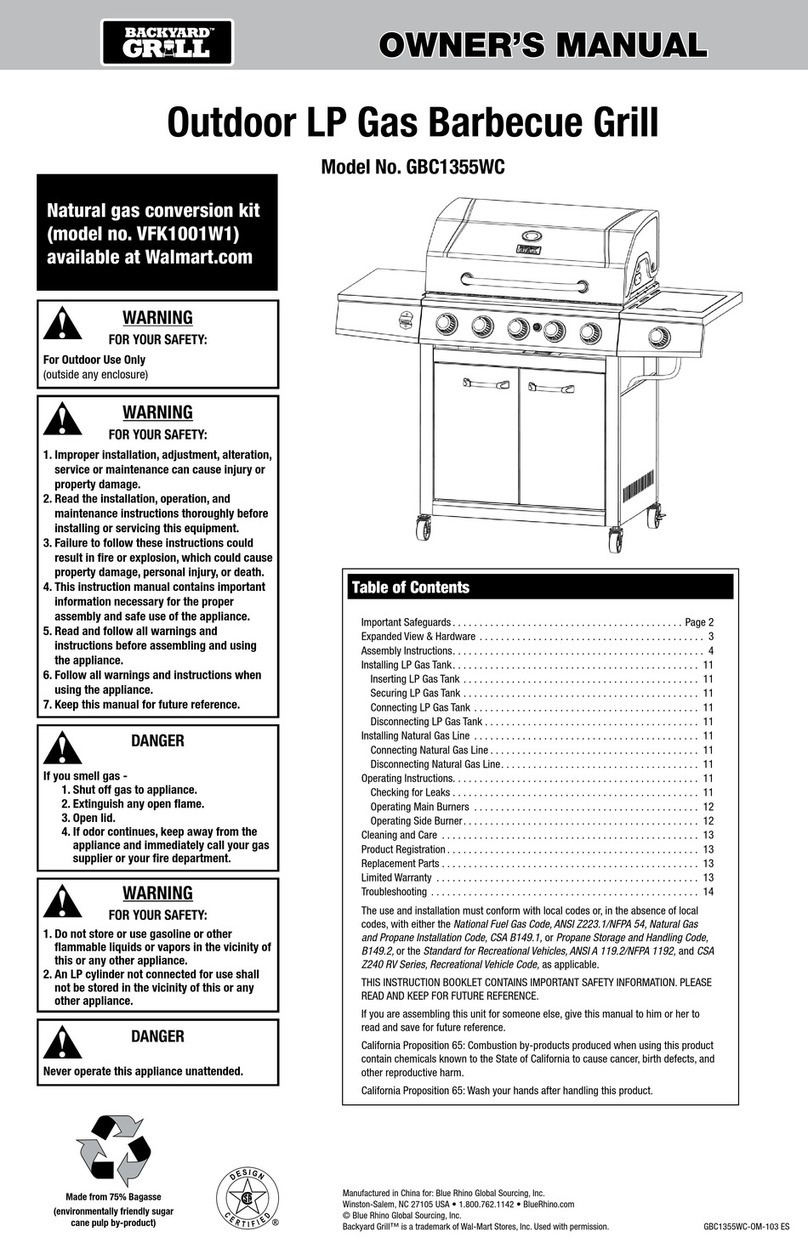 Backyard GBC1355WC User manual