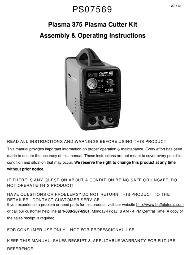Buffalo Tools PS07569 Plasma 375 Quick reference guide